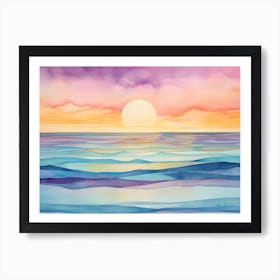 Warm Ocean Sunset Breeze Art Print