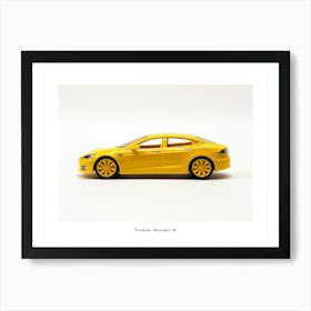 Toy Car Tesla Model S Yellow Poster Art Print