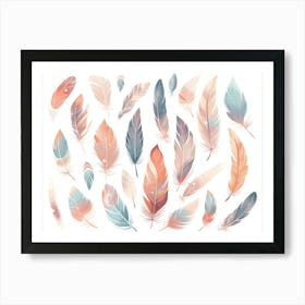 Watercolor Feathers 11 Art Print