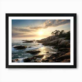 Sunset Braces Rock Eastern Point Gloucester Art Print