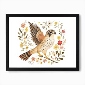 Little Floral Falcon 1 Art Print