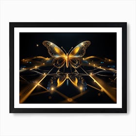 Golden Butterfly 70 Art Print