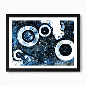 Abstraction Starry Sky Blue Galaxy Art Print