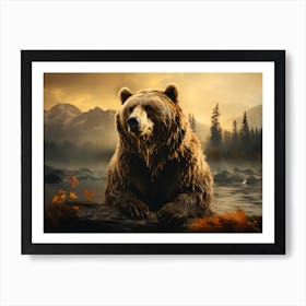 Wild Bear Roaming the Peaks - Mountain Art Art Print