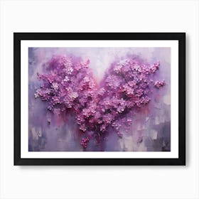 Heart Shaped Purple Flowers Art Print
