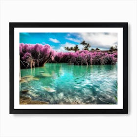 Purple Flowers In The Water Art Print