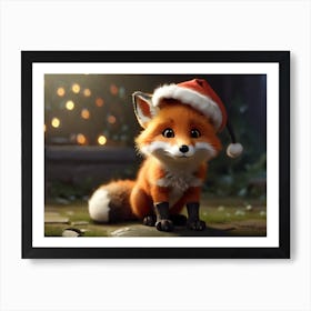 Christmas Fox Art Print