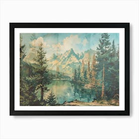 Vintage Retro Woods 3 Art Print