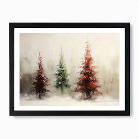 Three Christmas Trees 3 Art Print