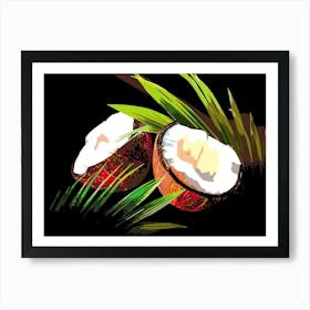 Coconuts And Leaves 5 Art Print