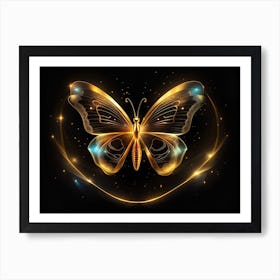 Golden Butterfly 26 Art Print