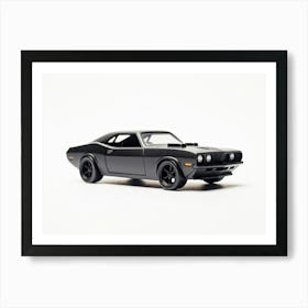 Toy Car 70 Plymouth Barracuda Black Art Print