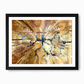 Gold Blue Abstract Art Print Art Print