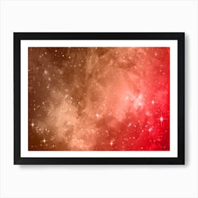 Shining Star Pink Galaxy Space Background Art Print