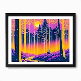 Forest At Night 1 Art Print