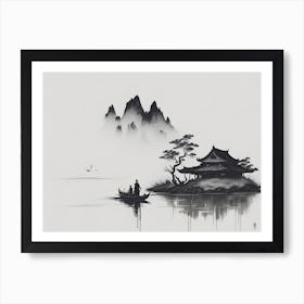 Chinese Landscape Ink (4) Art Print