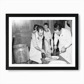 Preparing Dinner At The Portuguese American Festival Of The Holy Ghost, Novato, California By Russell Lee Art Print