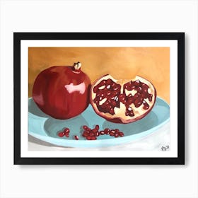 Pomegranate Plate  Art Print