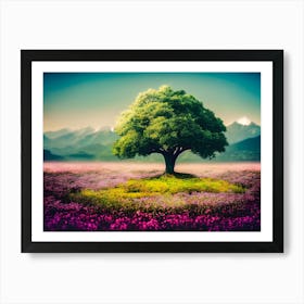 Lone Tree In A Field Art Print