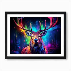 Colorful Deer Art Print