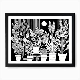 Lion cut inspired Black and white Garden plants & flowers art, Gardening art, Garden 202 Art Print