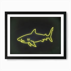 Neon Lemon Shark 3 Art Print