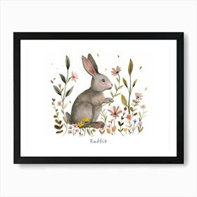 Little Floral Rabbit 4 Poster Art Print