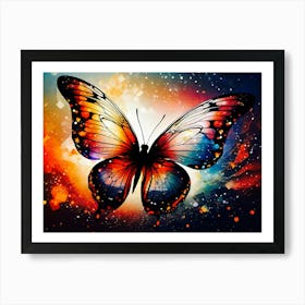 Butterfly In Space 1 Art Print