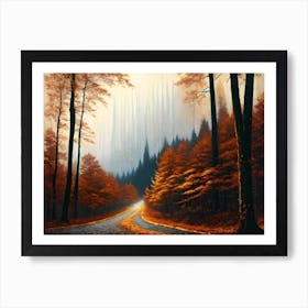 Autumn Road 1 Art Print
