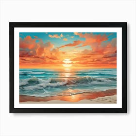 Sunset At The Beach 36 Art Print