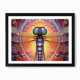 Dragonfly Blue Eyed Darner Bright Colours 1 Art Print