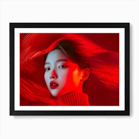 Asian Woman With Red Hair Art Print