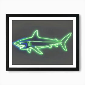 Neon Green Cookiecutter Shark Art Print