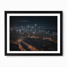 Cityscape At Night Art Print