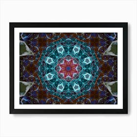 Blue Mosaic Cosmic Pattern 1 Art Print