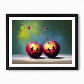 Two Cherries Art Print