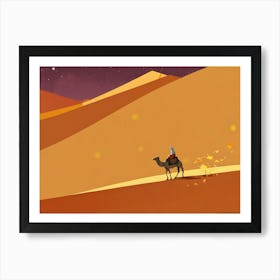 Camel In The Desert 4 Art Print