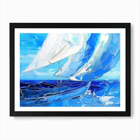 Sailboats In The Ocean 3 Art Print