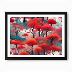 Red Forest Art Print