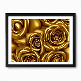 Gold Roses 1 Art Print