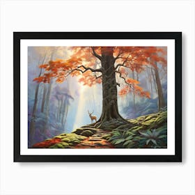 Deer In The Forest 5 Art Print