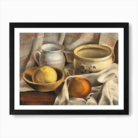 Still Life With Ceramic Pots And Apples (1925–1927), Mikuláš Galanda Art Print