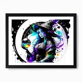 Witch With A Ball Art Print