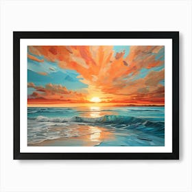 Sunset At The Beach 34 Art Print