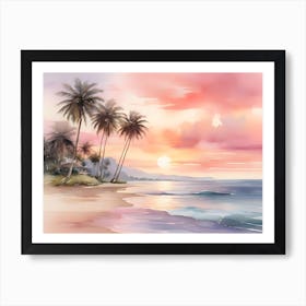 Sunset On The Beach Art Print