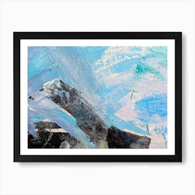 Wave, sea blue black Art Print