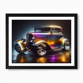 Hot Rod vintage car 4 Poster