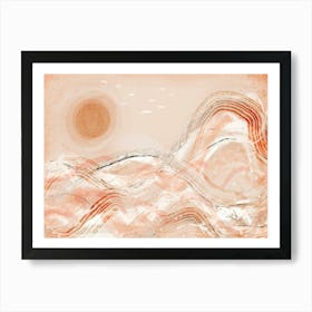 Pastel Peach Sea Art Print