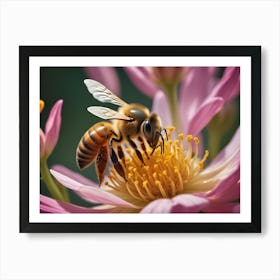 Bee On Flower 1 Art Print