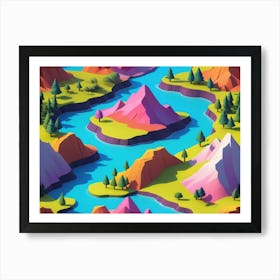 Low Poly Landscape Art Print